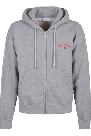 OFF-WHITE Sweathshirts & Hoodies, Herre, Grå, S, Pil Zip Skate Hoodie