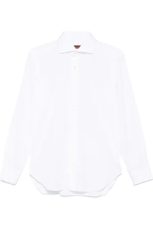 BARBA Skjorte, Herre, Hvid, 3XL, Bomuld, Hvid Bomuldsskjorte med Knappelukning
