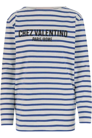 VALENTINO GARAVANI Top, Dame, Blå, M, Bomuld, Casual bomulds T-shirt med unikt design