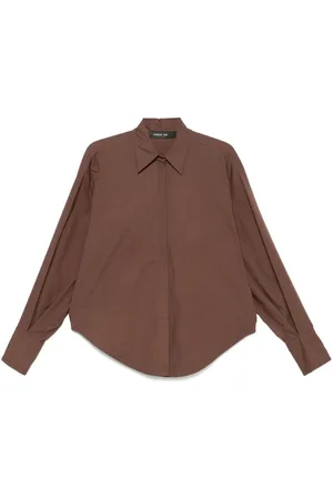 FEDERICA TOSI Bluser & Skjorter, Dame, Brun, 2XS, Brun Skjorte Kollektion