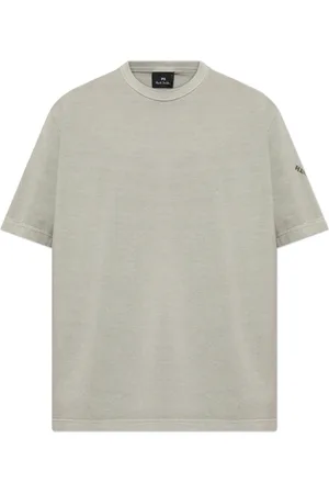 Paul Smith Top, Herre, Grå, 2XL, Bomuld, T-shirt med broderet logo