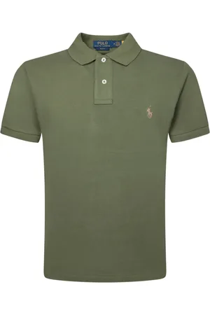 Ralph Lauren Top, Herre, Grøn, S, Bomuld, Militærgrøn Slim Fit Polo Skjorte