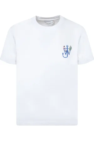 J.W.Anderson Top, Dame, Hvid, L, Bomuld, Grafisk Print Bomulds T-shirt