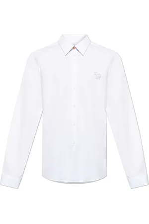 Paul Smith Skjorte, Herre, Hvid, XL, Bomuld, Bomuldsskjorte med broderet logo
