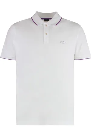 Paul & Shark Top, Herre, Hvid, 3XL, Bomuld, Bomuld Polo Skjorte Ribbede Kanter