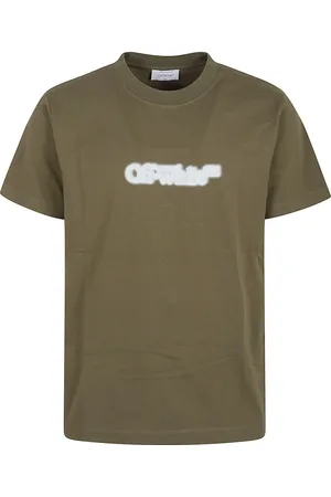 OFF-WHITE Top, Herre, Grøn, L, Pil Slim Tee Spray Print