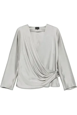 Giorgio Armani Bluser & Skjorter, Dame, Grå, 3XL, Uld, Stilfulde Skjorter Kollektion