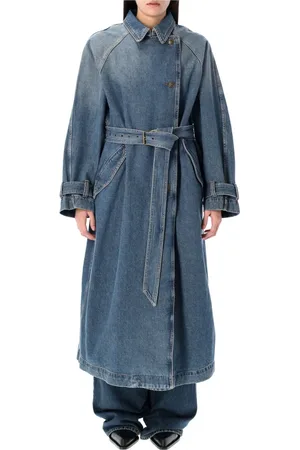Isabel Marant Frakke, Dame, Blå, XS, Denim, Blå Denim Trench Coat overtøj