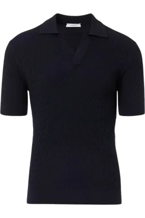 Paolo Pecora Strik, Herre, Sort, 2XL, Bomuld, Sort bomulds T-shirt med diagonalt motiv
