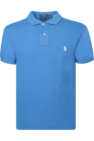 Ralph Lauren Top, Herre, Blå, M, Bomuld, Blå Piquet Polo Skjorte