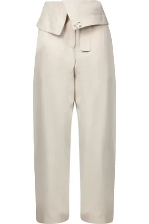 J.W.Anderson Bukser, Dame, Hvid, XS, Ivory Silke Fold Over Bukser
