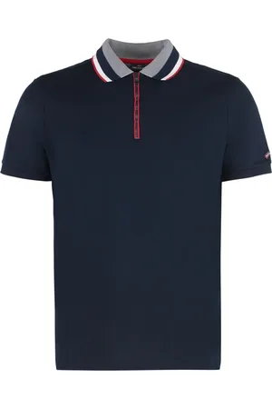 Paul & Shark Top, Herre, Blå, 2XL, Bomuld, Bomuld Polo Skjorte med Ribkanter