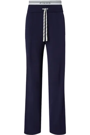 Pinko Bukser, Dame, Blå, S, Blå Palazzo Joggers med Side Stribe