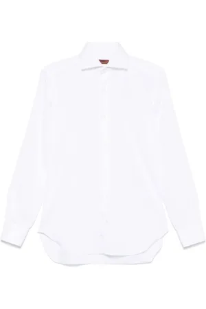 BARBA Skjorte, Herre, Hvid, 2XL, Bomuld, Hvid Bomuldsskjorte med knaplukning