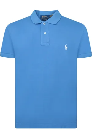 Ralph Lauren Top, Herre, Blå, L, Bomuld, Blå Piquet Polo Skjorte med Logo