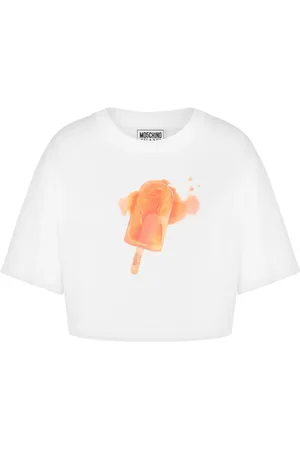 Moschino Top, Dame, Hvid, S, Uld, Stilfulde T-shirts og Polos Kollektion