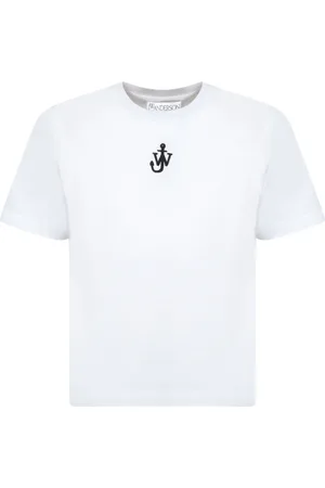 J.W.Anderson Top, Dame, Hvid, M, Bomuld, Anker Logo Bomuld T-shirt