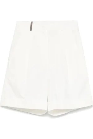 PESERICO SIGN Shorts, Dame, Hvid, 2XS, Uld, Hvide Bermuda Shorts med Folder