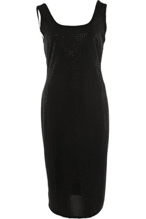 VERSACE Kjole, Dame, Sort, M, Polyester, Sort Couture Kjole