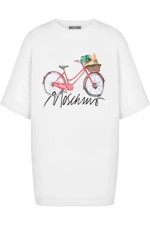 Moschino Top, Dame, Hvid, M, Uld, Stilfulde T-shirts og Polos