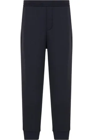 Emporio Armani Bukser, Herre, Blå, L, Uld, Blå Joggerbukser Varm Jersey