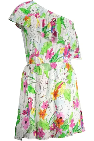Desigual Kjole, Dame, Flerfarvet, M, Uld, Elegant kort One-Shoulder kjole