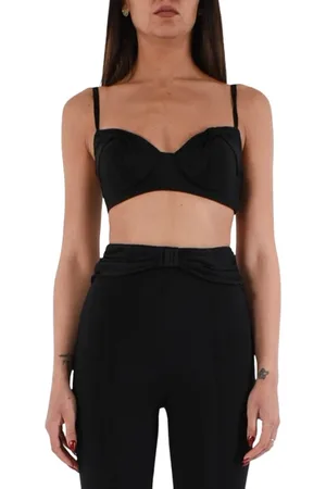 Elisabetta Franchi Top, Dame, Sort, M, Satin, Satin Bue Crepe Top