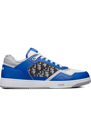 Dior Sko, Herre, Blå, 50 EU, Læder, Lædersneakers med ikonisk monogram