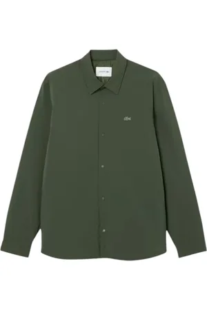 Lacoste Skjorte, Herre, Grøn, L, Polyester, Quiltet vandafvisende Overshirt Grøn