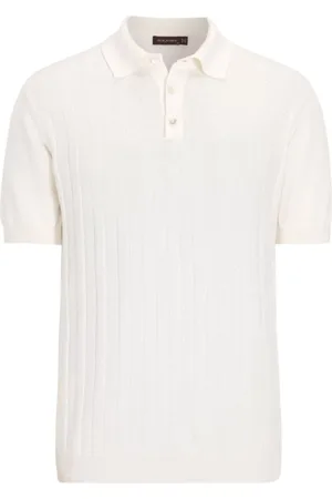 Oscar Jacobson Top, Herre, Hvid, 2XL, Bomuld, Struktureret Polo Skjorte Hvid Bomuld
