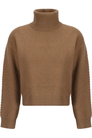 Max Mara Strik, Dame, Brun, L, Cashmere, Kashmir Turtleneck Sweater Kvinder Sort