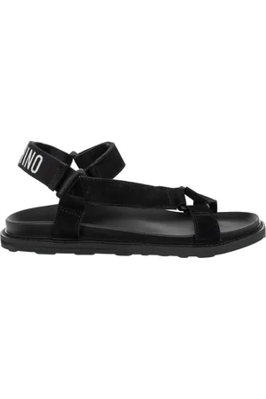 Moschino Sko, Herre, Sort, 44 EU, Uld, Justerbare rem sandaler, ensfarvet
