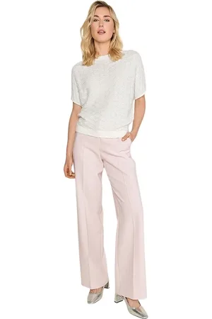 Marie Méro Strik, Dame, Hvid, S, Bomuld, Hvid Strikket Pullover med Lurex