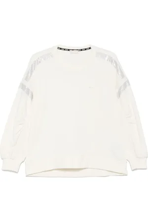 Liu Jo Sweathshirts & Hoodies, Dame, , M, Uld, Hvid Crew Neck Sweater Ribbet