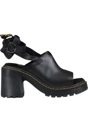 Dr. Martens Sko, Dame, Sort, 36 EU, Læder, Læder Sandaler med Spænde Lukning