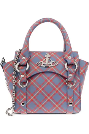 Vivienne Westwood Taske, Dame, Flerfarvet, ONE SIZE, Uld, Blå Foldover Top Skuldertaske