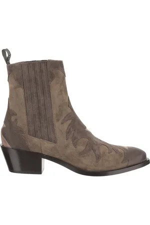 SARTORE Sko, Dame, Brun, 37 1/2 EU, Læder, Suede Læder Ankel Cowboy Støvler
