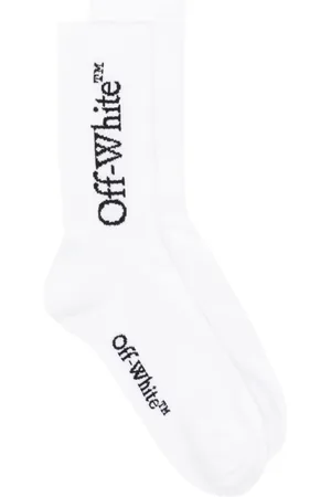 OFF-WHITE Undertøj, Herre, Hvid, L, Bomuld, Boglig Strikstrømper Hvid/Sort