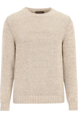 Oscar Jacobson Strik, Herre, , M, Bomuld, Elegant Rundhals Sweater