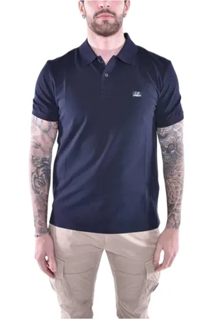 C.P. Company Top, Herre, Blå, M, Bomuld, Stræk Piquet Polo Shirt - Natblå, XL
