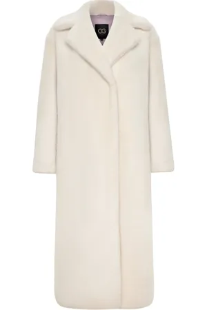 CESARE GASPARI Frakke, Dame, Hvid, L, Faux Fur, Luksuriøs Faux Fur Frakke Freya - Hvid