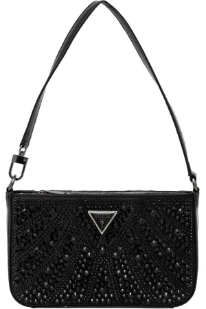 Guess Taske, Dame, Sort, ONE SIZE, Uld, Sort skuldertaske med rhinsten