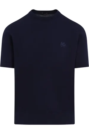 Etro Top, Herre, Blå, S, Uld, Blå T-shirt til mænd Stilfuld Ss25