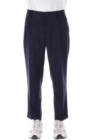 John Richmond Bukser, Herre, Blå, XS, Bomuld, Logo Front Zip Bukser Safirblå