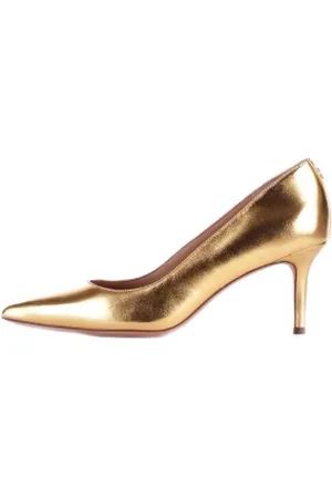 Ralph Lauren Sko, Dame, Gul, 41 EU, Uld, Med hæl i guld