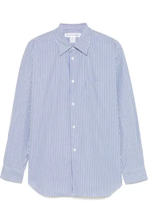 Comme des Garçons Skjorte, Herre, Blå, S, Bomuld, Stribet Skjorte