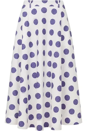 Moschino Nederdel, Dame, Flerfarvet, S, Polkaprikket Mellemlang Nederdel