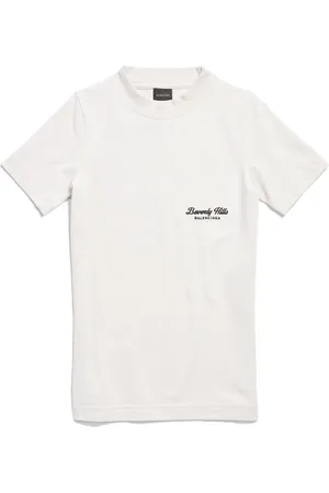 Balenciaga Top, Dame, Hvid, 2XS, Bomuld, Beverly Hills Logo T-Shirt Kvinder
