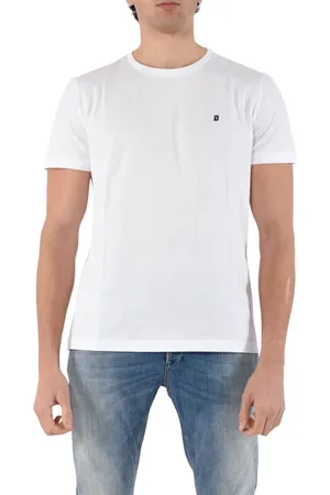 Dondup Top, Herre, Hvid, 3XL, Bomuld, Jersey T-shirt med slim fit