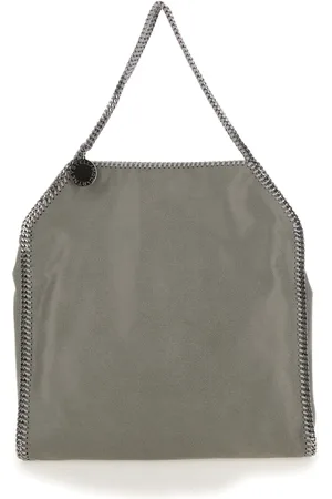 Stella McCartney Taske, Dame, Grå, ONE SIZE, Grå Ecoleather Håndtaske med Diamantkæde